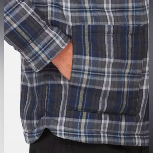 Marmot Men's Lanigan Arctic Navy Plaid Flannel Chore Coat—L - Picture 4 of 12